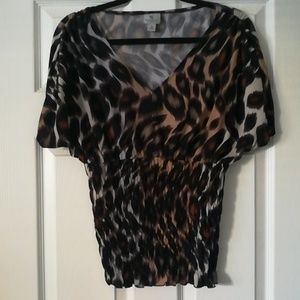 Worthington Stretch leopard blouse